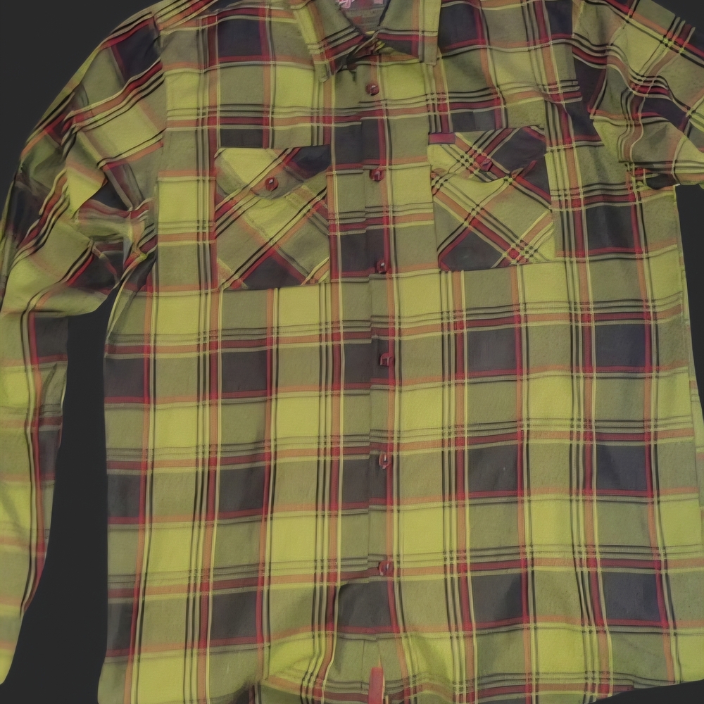 DIXXON Olive and Black Plaid Button Down Shirt